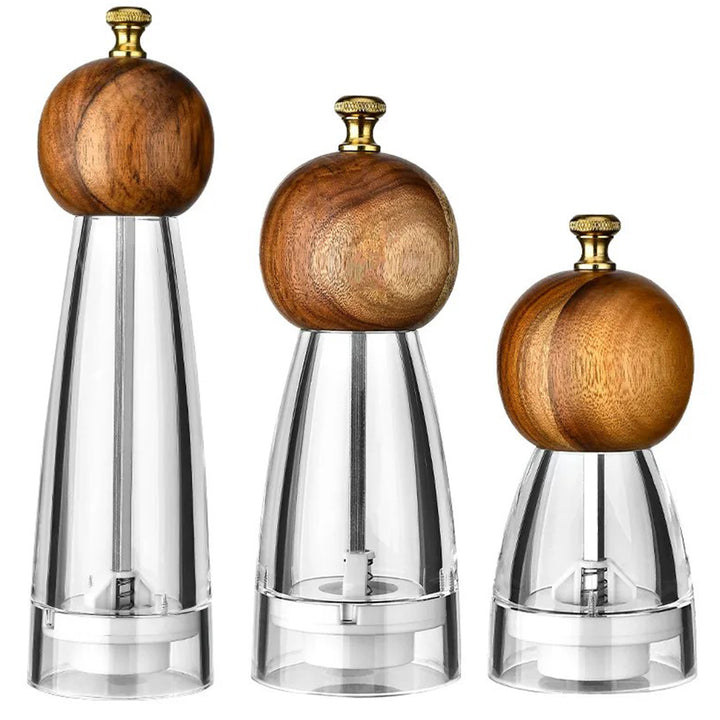 Acacia houten peper & zout molen set van 3